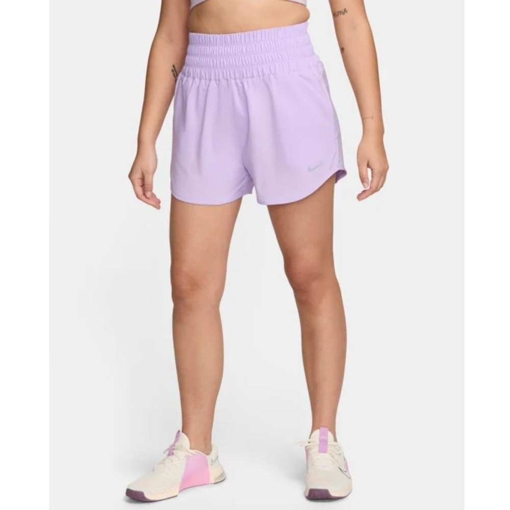 Nike Dri-FIT Women's Lilac Bloom High Waisted Smocked Running Shorts Size S NWOT